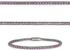 ESTATE 2.50CT AAA PINK SAPPHIRE 14KT WHITE GOLD 3D CLASSIC CUFF TENNIS BRACELET