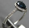 .66CT DIAMOND & AAA SAPPHIRE 14KT WHITE GOLD PEAR SHAPE & ROUND HALO LOVE RING