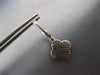LARGE .55CT DIAMOND 14KT WHITE GOLD 3D 4 LEAF CLOVER CLASSIC LEVERBACK EARRINGS