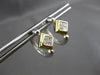 ESTATE LARGE .80CT DIAMOND 14K WHITE & YELLOW GOLD 3D HUGGIE HOOP EARRINGS 19522