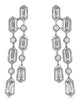 .37CT DIAMOND 14KT WHITE GOLD 3D ROUND & BAGUETTE HEXAGON 2 ROW HANGING EARRINGS