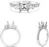 .65CT DIAMOND 14K WHITE GOLD 3D 3 STONE SEMI ETERNITY SEMI MOUNT ENGAGEMENT RING