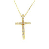 ESTATE .57CT DIAMOND 18KT WHITE GOLD 3D CLASSIC CROSS FLOATING PENDANT