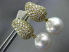 LARGE 2.58CT DIAMOND & AAA SOUTH SEA PEARL 18KT YELLOW GOLD 3D HANGING EARRINGS