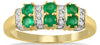ESTATE .85CT DIAMOND & AAA EMERALD 14KT YELLOW GOLD CLASSIC DOUBLE ROW FUN RING