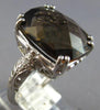 EXTRA LARGE 9.57CT DIAMOND & AAA SMOKY TOPAZ 14K WHITE GOLD CUSHION & ROUND RING