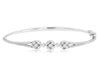 .95CT DIAMOND 14K WHITE GOLD ROUND & MARQUISE TRIPLE FLOWER CUFF BANGLE BRACELET