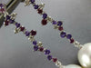 2.10CT DIAMOND & AAA AMETHYST & SOUTH SEA PEARL 18KT WHITE GOLD HANGING EARRINGS