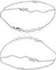 .07CT DIAMOND 14KT WHITE GOLD ROUND DOUBLE STAR BY THE YARD ADJUSTABLE BRACELET