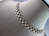 WIDE 1.0CT DIAMOND 14KT WHITE GOLD ETOILE BEZEL CRISS CROSS GEOMETRICAL NECKLACE