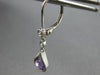 1.06CT DIAMOND & AAA AMETHYST 14KT WHITE GOLD 3D OVAL & ROUND LEVERBACK EARRINGS