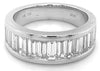 WIDE 2.35CT DIAMOND 18KT WHITE GOLD 3D BAGUETTE SEMI ETERNITY ANNIVERSARY RING
