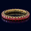 1.43CT AAA RUBY 14KT YELLOW GOLD 3D CLASSIC SHARED PRONG ETERNITY FUN LOVE RING
