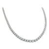 ESTATE 6.99CT DIAMOND 14KT WHITE GOLD CLASSIC ROUND GRADUATING TENNIS NECKLACE