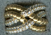 ESTATE 1.30CT DIAMOND 18KT YELLOW GOLD MULTI ROW CRISS CROSS INFINITY LOVE RING