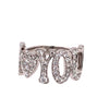 ESTATE .70CT DIAMOND 18KT WHITE GOLD 3D CLASSIC I LOVE YOU FUN LOVE RING