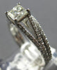 ESTATE .85CT DIAMOND 14K WHITE GOLD PRINCESS & ROUND WEDDING ENGAGEMENT RING SET