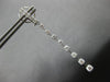 2.11CT DIAMOND 18K WHITE GOLD CLASSIC ROUND BY THE YARD CLIP ON HANGING EARRINGS