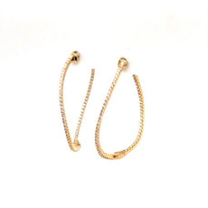 LARGE .63CT DIAMOND 18KT YELLOW GOLD DOUBLE WAVE INSIDE OUT HANGING EARRINGS