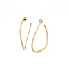 LARGE .63CT DIAMOND 18KT YELLOW GOLD DOUBLE WAVE INSIDE OUT HANGING EARRINGS