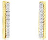 .22CT DIAMOND 14KT YELLOW GOLD 3D ROUND CLASSIC ROPE DESIGN HUGGIE HOOP EARRINGS