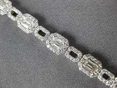 4.54CT DIAMOND 18K WHITE GOLD ROUND & EMERALD CUT SQUARE OCTAGON TENNIS BRACELET