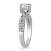 ESTATE 1.33CT DIAMOND 14KT WHITE GOLD 3D CLASSIC ROUND INFINITY WEDDING RING SET
