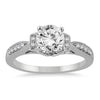 1.25CT DIAMOND 14KT WHITE GOLD 3D FILIGREE MILGRAIN ENGAGEMENT WEDDING RING SET