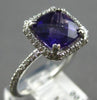 LARGE 2.5CT DIAMOND & AAA AMETHYST 14K WHITE GOLD 3D SQUARE HALO ENGAGEMENT RING