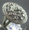 ESTATE LARGE .38CT DIAMOND 14KT WHITE GOLD FILIGREE MILGRAIN OVAL SWIRL FUN RING