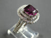 LARGE 4.80CT DIAMOND & AAA RHODOLITE 14KT WHITE GOLD DOUBLE HALO ENGAGEMENT RING