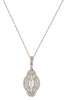 .92CT DIAMOND 18KT WHITE & ROSE GOLD 3D ELONGATED FLOWER FUN FLOATING PENDANT