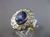LARGE 3.65CT DIAMOND & AAA TANZANITE 14K 2 TONE GOLD OVAL & ROUND BEZEL FUN RING