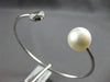 .12CT WHITE & BLACK DIAMOND & SOUTH SEA PEARL 18K WHITE GOLD PIE BANGLE BRACELET