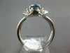 ESTATE 1.64CT DIAMOND & AAA SAPPHIRE 14K WHITE GOLD OVAL & ROUND FRIENDSHIP RING