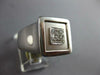 ESTATE LARGE .26CT DIAMOND 18K WHITE GOLD 3D PAVE MATTE & SHINY SQUARE MENS RING