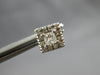 ESTATE .42CT DIAMOND 14KT WHITE GOLD PRINCESS & ROUND SQUARE HALO STUD EARRINGS