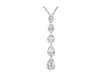 .60CT DIAMOND 14KT WHITE GOLD ROUND & BAGUETTE MULTI TEAR DROP FLOATING PENDANT