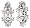 .99CT DIAMOND 18KT WHITE GOLD 3D MULTI STAR FLORAL FUN CLIP ON HANGING EARRINGS