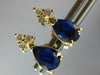 1.74CT DIAMOND & AAA SAPPHIRE 14KT YELLOW GOLD PEAR SHAPE STUD EARRINGS #27500