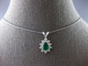 .80CT DIAMOND & AAA EMERALD 14KT WHITE GOLD 3D PEAR SHAPE & ROUND PENDANT #27923