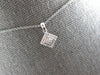 ESTATE .09CT DIAMOND 14KT WHITE GOLD CLASSIC SQUARE GEOMETRICAL FLOATING PENDANT