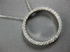 ESTATE .69CT DIAMOND 14KT WHITE GOLD 3D ROUND CIRCLE OF LIFE FLOATING PENDANT