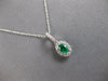 .56CT DIAMOND & AAA COLUMBIAN EMERALD 14KT WHITE GOLD OVAL HALO FLOATING PENDANT