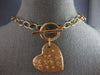 LARGE .38CT DIAMOND 14KT ROSE GOLD 3D ETOILE MATTE & SHINY HEART TOGGLE NECKLACE