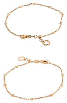 ESTATE .20CT DIAMOND 14KT ROSE GOLD CLASSIC BY THE YARD ADJUSTABLE LOVE BRACELET