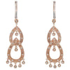 .30CT DIAMOND 14K ROSE GOLD FILIGREE DOUBLE TEAR DROP LOVE KNOT HANGING EARRINGS