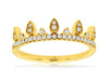 ESTATE .21CT DIAMOND 14KT YELLOW GOLD 3D ROUND FILIGREE MILGRAIN CROWN RING