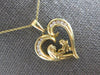 ESTATE .18CT DIAMOND 14KT YELLOW GOLD MOTHER & CHILD HEART LOVE FLOATING PENDANT