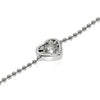 ESTATE .09CT DIAMOND 18KT WHITE GOLD SOLITAIRE HEART SHAPE ADJUSTABLE BRACELET